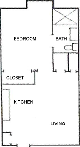 One Bedroom / One Bath - 511 Sq. Ft.*