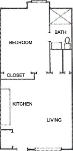 One Bedroom / One Bath - 596 Sq. Ft.*